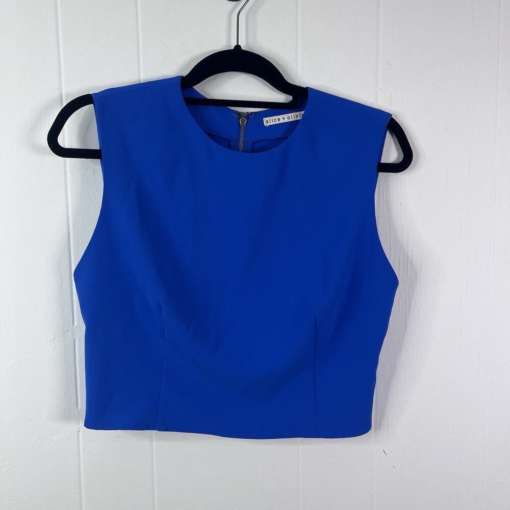 Alice & Olivia Royal Blue Tank Top Zipper Back Size Medium
